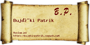Bujáki Patrik névjegykártya